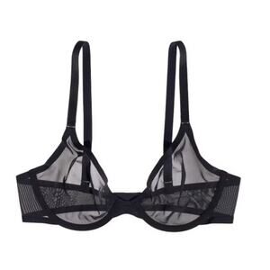 Cuup Bra The Mesh Plunge Black 32D NWOT
